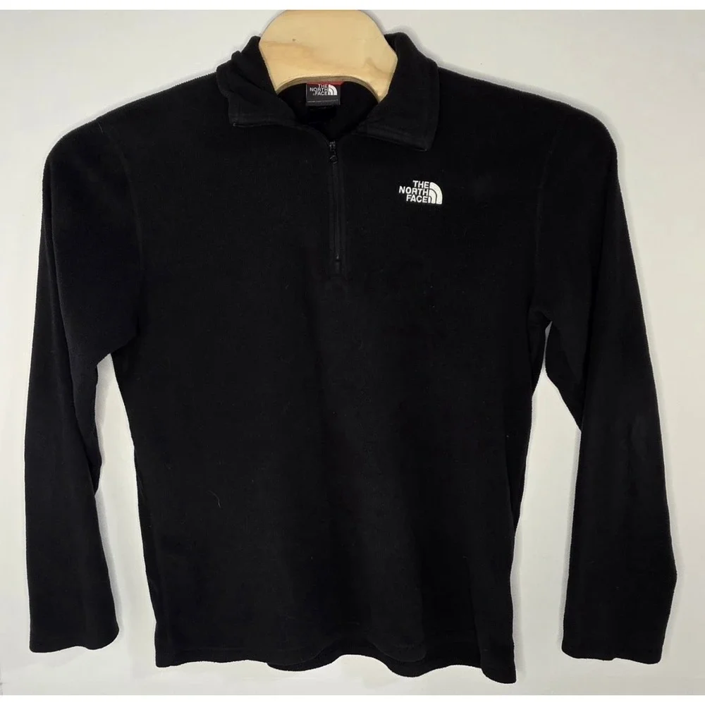 The‎ North Face Mens Size M Black 1/4 Zip Fleece Pullover